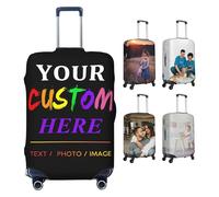 Funda personalizada para maletas de 18-32 pulgadas,Funda personalizada para maletas Añada su propio nombre Foto Texto Doble cara Diseño diferente Maleta de viaje Protector Elástico Lavable Fundas