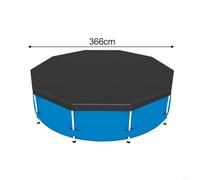 Funda Piscina Circular PVC 366cm Ahorro Funda Piscina Circular | Material PVC , protección UV, durabilidad el para año, diámetro 305cm, color negro(366CM)