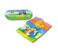 Funda plana para gafas con paño de limpieza a juego, bonitos motivos, carcasa exterior estable y forro interior suave para gafas, gafas de lectura o gafas de sol, Momenti Di Felicità, Talla única