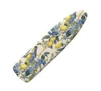 Funda Plancha 120X40 Ajustable Limón Amarillo Cubierta De Tabla De Planchado Y Cinta Elástica Resellable,Refleja Calor para Planchado Rápido,Instalación Fácil