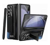 Funda plegable compatible para teléfono con soporte para S Pen y base, material de PC rígido, incluye protector de pantalla frontal.