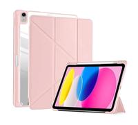 Funda Plegable con Soporte Inteligente 3+Y Compatible con Apple iPad A16 de 11.ª generación (A3355, A3356) de 11 Pulgadas (2025). Carcasa Trasera Transparente con Soporte for lápiz.(Pink)