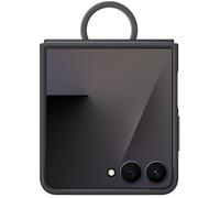 Samsung Carcasa de Silicona para Galaxy Z Flip7, Incluye Soporte de Anillo, Silicona, antigolpes, Fina y Antideslizante, Color Negro