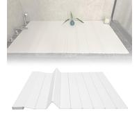 Funda plegable para bañera, impermeable y resistente al polvo, tablero de baño de PVC blanco, tapete de 0,6 cm de grosor, se adapta a 116 x 66, 138 x 70, 150 x 75, 170 x 80 cm (85 x 66 cm)