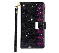 Funda plegable para iPhone 16 Pro Max/16 Pro/16 Plus/16, billetera ligera de lujo con ranuras para tarjetas, funda de piel magnética, negro, 16