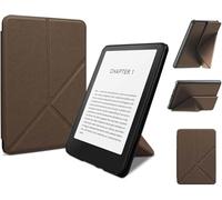 Funda Plegable para Kindle Paperwhite de 7 Pulgadas, 12ª generación 2024, Carcasa Ligera de Piel de PU con función de Despertador/Dormir automático y múltiples ángulos de visión (marrón)