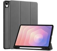 Funda Plegable Triple con Soporte for Samsung Galaxy Tab S11, 11 Pulgadas, SM-X730/SM-X736B 2025, Dura con Funda for portalápices(Gray)