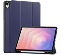 Funda Plegable Triple con Soporte for Samsung Galaxy Tab S11, 11 Pulgadas, SM-X730/SM-X736B 2025, Dura con Funda for portalápices(Dark Blue)