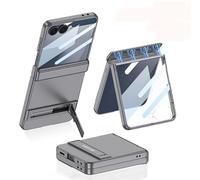 Funda Plegable Ultrafina para Samsung Galaxy Z Flip 7, Cubierta Protectora Todo Incluido para Flip7, Película De Pantalla De Vidrio con Bisagra Magnética (Gris)