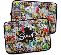 Funda Portatil 16 Pulgadas. Regalo Personalizado con Nombre. Funda Portatil 14 Pulgadas y 10 Pulgadas Neopreno. Apta para Ordenador 15.6 Pulgadas. Regalo Personalizado Hombre Mujer. LolaPix Graffiti