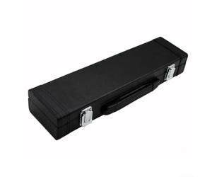 Funda portátil de 16 agujeros para flauta de madera, bolsa de piel sintética negra con forro de terciopelo, caja de almacenamiento compacta de instrumentos de carcasa dura para viajes, 39 x 9,5 x 6 cm