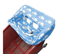 Funda portátil para carrito de la compra | Fundas para silla alta y carrito de comestibles para bebés, niños, bebés y niños pequeños, incluye bolsa de transporte gratis (simple elefante azul)