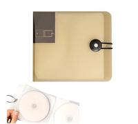 Funda portátil para CD/DVD de 12 bolsillos, soporte de plástico transparente con hebilla y organizador de cartera, bolsa de almacenamiento portátil para DVD, para coche, hogar, oficina, viajes, Gold