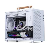 Funda portátil para computadora con mango de madera maciza, carcasa de acero laminado en frío, panel lateral de vidrio templado para placa base ITX MATX ATX, fuente de alimentación de 360 mm, soporte