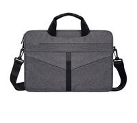 Funda portátil para portátil, color gris, con correa ajustable y material a prueba de golpes para un viaje seguro y sencillo.