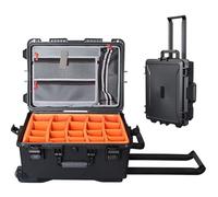 Funda profesional para cámara con ruedas, resistente al agua, con bloqueo de contraseña y mango telescópico, ideal para lentes y accesorios de video, Black