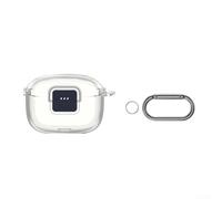 Funda protectora a prueba de golpes para JBL Tune Buds 2, bloqueo seguro para llavero de cubierta de TPU, bolsa de viaje ligera (transparente)