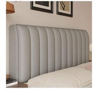 Funda Protectora Acolchada De Cuero Sintético Impermeable para Cabecero De Cama, Resistente Al Polvo, Apta para Cabeceros De Cama Individuales, Matrimoniales, Light Gray 160x60cm/63x24in