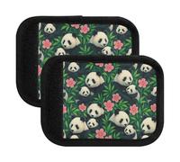 Funda protectora antideslizante de bambú para asa de equipaje, pandas gigantes, pandas, pandas, cachorros, fundas protectoras para maletas para viajes, Pandas gigantes Panda Cubs de bambú, Set of 2