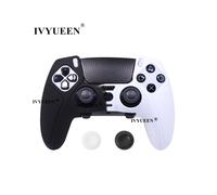 Funda protectora antideslizante en blanco y negro para PlayStation 5 PS5 DualSense Edge Wireless Controller Soft