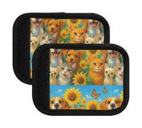 Funda protectora antideslizante para asa de equipaje, diseño de gatos y perros con sonrisa, para maleta, equipaje de mano, Happy Cats Dogs Smile, Set of 4