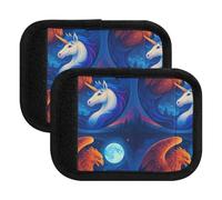 Funda protectora antideslizante para asa de equipaje, escena de fantasía, Griffin Unicornio, fundas protectoras para maleta, equipaje de mano, Fantasy Scene Griffin Unicorn, Set of 2