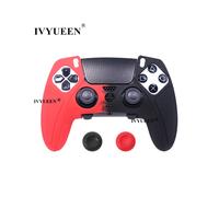 Funda protectora antideslizante roja y negra para el control inalámbrico PlayStation 5 PS5 DualSense Edge suave
