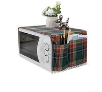 Funda protectora antipolvo para microondas hecha de algodón de poliéster resistente, incluye bolsillos laterales para guardar guantes y otros objetos pequeños (colorido)