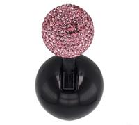 Funda Protectora Botón Start Stop Vehículo Funda Protectora | bola con diamantes, acabado madera, mejora estética interior, para coches(pink)