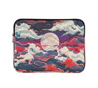 Funda protectora clásica 360 para laptop de 13 a 14 pulgadas, bolsa acolchada para laptop con cremallera para hombres y mujeres, estilo vintage americano Steam Wave Art L