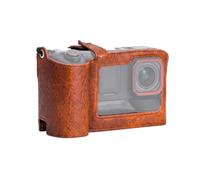 Funda protectora clásica de cuero para cámara de acción Insta360 Ace Pro | Con correa de hombro de transporte, forro interior suave, agarre de cámara de cuero retro, correa ajustable