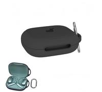 Funda protectora compatible con Anker Soundcore AeroFit 2, a prueba de golpes, resistente al sudor, fácil de limpiar, con mosquetón para deportes al aire libre y uso diario (negro)
