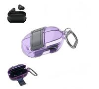 Funda protectora compatible con Beats Solo Buds, TPU impermeable a prueba de golpes con mosquetón (morado)