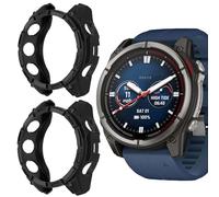 Funda Protectora Compatible con Garmin Quatix 8-Cubierta de Silicona Resistente a Golpes para Garmin Quatix 8 (51mm y 47mm)- SmartWatch AMOLED-Protección Antichoque (Negro+Negro, Quatix 8 51mm)