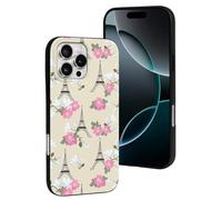 Funda protectora compatible con iPhone 16 Pro Max - Funda protectora de silicona con diseño de torres Eiffel y la torre Eiffel de moda, compatible con iPhone 16 Pro Max, funda protectora para mujeres