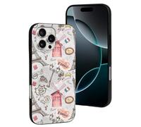 Funda protectora compatible con iPhone 16 Pro Max - Funda protectora de silicona para iPhone 16 Pro Max con Torre Eiffel café para mujeres y hombres