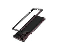 Funda Protectora Compatible Con Samsung Galaxy S22 Ultra Aurora Series Lens + Metal Frame Phone Case (Black And Red):Para Samsung Galaxy S22 Ultra