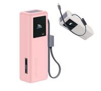 Funda protectora compatible con Xiaomi 20000mAh 165W Power Bank, 1.5mm delgada a prueba de golpes con cordón, piel lavable para cargador portátil, accesorio diario de viaje (rosa)