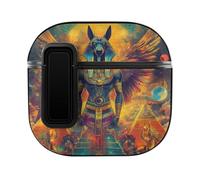 Funda protectora con bloqueo de dios de la mitología egipcia compatible con AirPods 4 PC