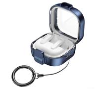 Funda protectora con bloqueo de seguridad para Samsung Buds 4 Pro - Material ABS que absorbe los golpes con anillo de llavero para cubierta dura Slim Fit azul (azul oscuro)