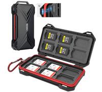 Funda protectora con cierre magnético para tarjetas de memoria, organizador con mosquetón para 12 SD SDHC SDXC + 12 tarjetas de memoria CFexpress tipo A para cámara Sony Alpha 1 A1 A7SIII