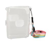 Funda protectora con correa ajustable para el hombro para Fujifilm Instax Mini Link2, material de PC de cristal transparente, resistente a arañazos