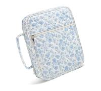 Funda protectora con cremallera para mujer, funda protectora a prueba de polvo, accesorio religioso decorativo, funda acolchada con soportes para bolígrafos, Patrón blanco y azul, Talla única