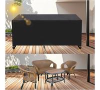 Funda Protectora Conjuntos Muebles Jardin 120x110x84cm Tela Oxford 420D | Impermeable Resistente al Viento y Nieve, Cubierta Rectangular para Mesa y Sillas de Patio Invierno Negro