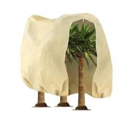 Funda protectora contra heladas para plantas, tela gruesa no tejida con cordón y cierre de cremallera, resistente a la intemperie para plantas de exterior, beige (300 x 300 cm) (300 x 300 cm)