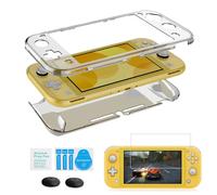 Funda protectora Crystal Clear con agarre para Nintendo Switch Lite, PC ecológico que garantiza una funda transparente con un buen tacto y permite