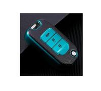 Funda Protectora Cuero para Llaves Plegables Coche Llavero para Civic para CR-V para HR-V para Acuerdo para Jade para Crider para Odyssey 2015-2018 Autopartes(Verde)