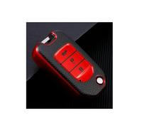 Funda Protectora Cuero para Llaves Plegables Coche Llavero para Civic para CR-V para HR-V para Acuerdo para Jade para Crider para Odyssey 2015-2018 Autopartes(Red)