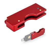 Funda protectora de aluminio para Yubikey 5C NFC - Llavero con diseño deslizante abatible para acceso rápido y protección diaria, color rojo