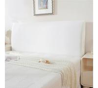 Funda Protectora de Cabecero Tapizado en Terciopelo Elástico Suave Antipolvo 360° Ajuste Elástico para Cabeceras Queen, Full y Cal King Decoración para Dormitorio(White b,Queen (150cm/59in))